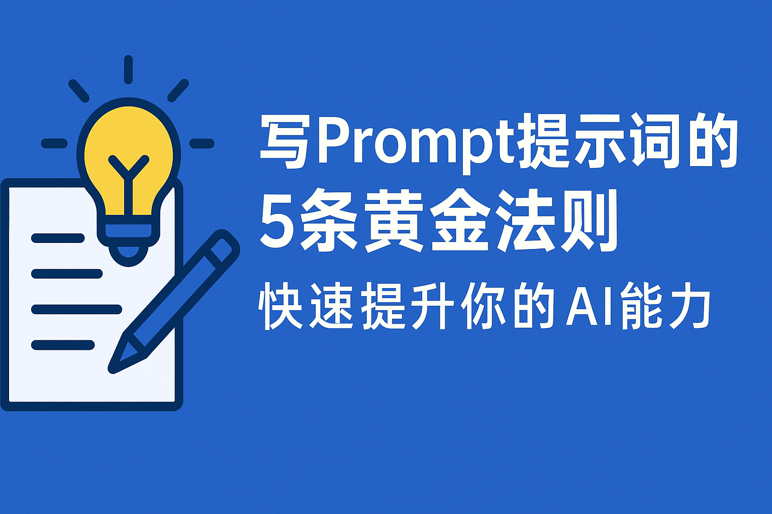 写Prompt提示词的5条黄金法则，快速提升你的AI能力