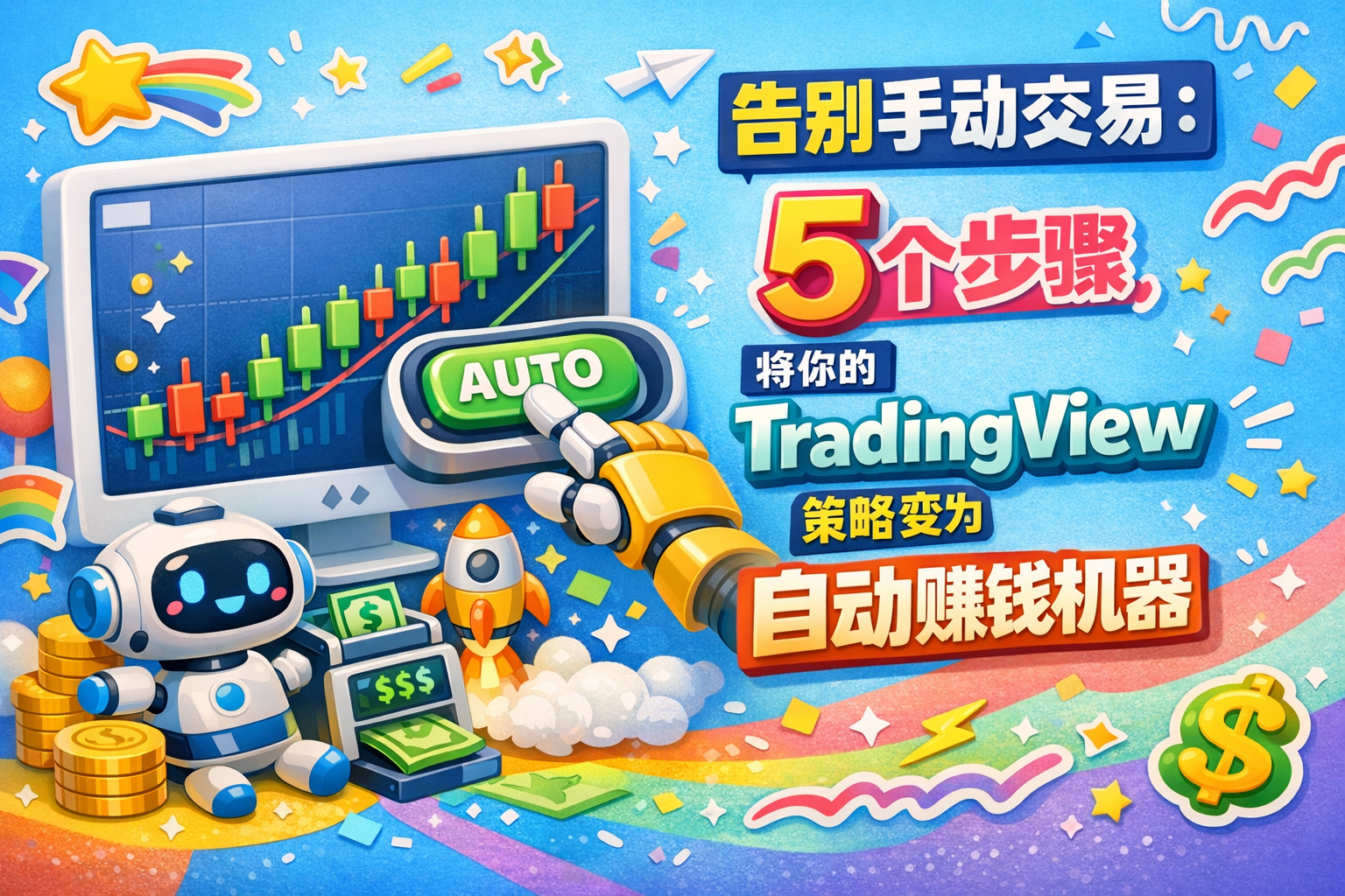 告别手动交易：5个步骤，将你的TradingView策略变为自动赚钱机器