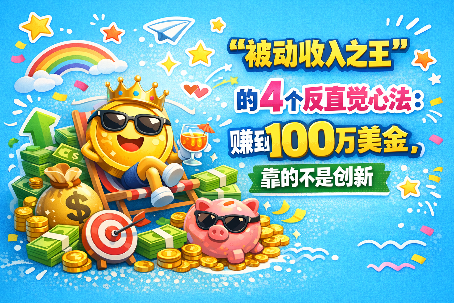 “被动收入之王”的4个反直觉心法：赚到100万美金，靠的不是创新