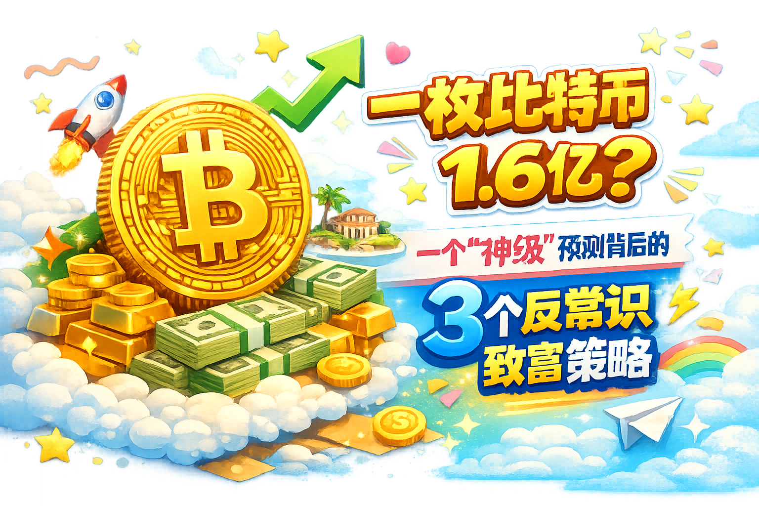 一枚比特币值1.6亿？一个“神级”预测背后的3个反常识致富策略