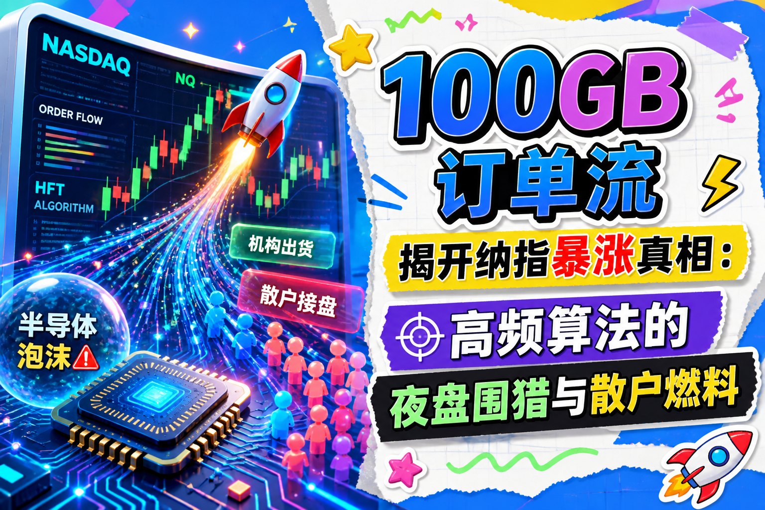 100GB订单流揭开纳指暴涨真相：高频算法的夜盘围猎与散户燃料